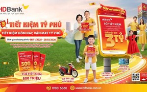 Gửi tiết kiệm HDBank với cơ hội trúng giải đặc biệt tới 3 tỷ đồng